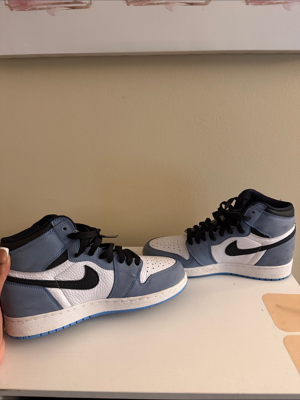 Nike Men’s High-Top Sneakers - White, Light Blue & Black